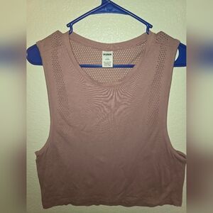 PINK Victoria's Secret Mauve Mesh Crop Top